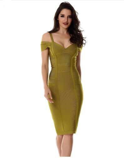 olive bandage dress