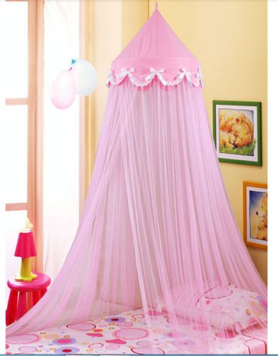 Bowknot Decorative Princess Pink Dome Netting Canopy Fly Insect