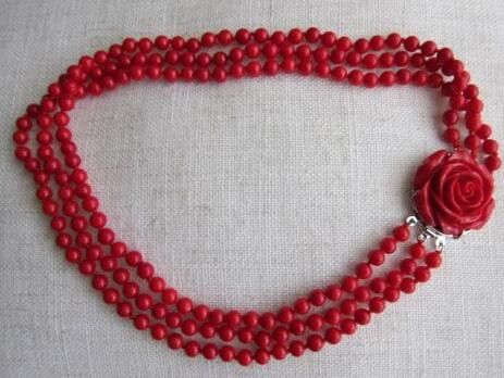 Compra Collar De Piedras Preciosas De Coral Rojo Genuino Collar Babero Con  Cierre De Rosa Barato | Entrega Rápida Y Calidad | Es.Dhgate