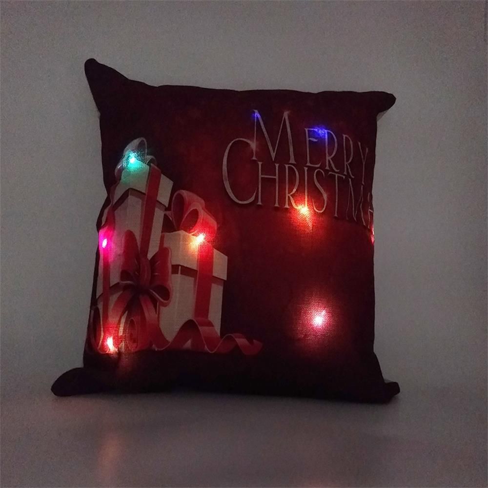 45x45cm Led Lights Christmas Pillow Cover Cases Xmas Luminescent