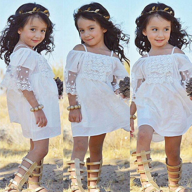 childrens white lace dress