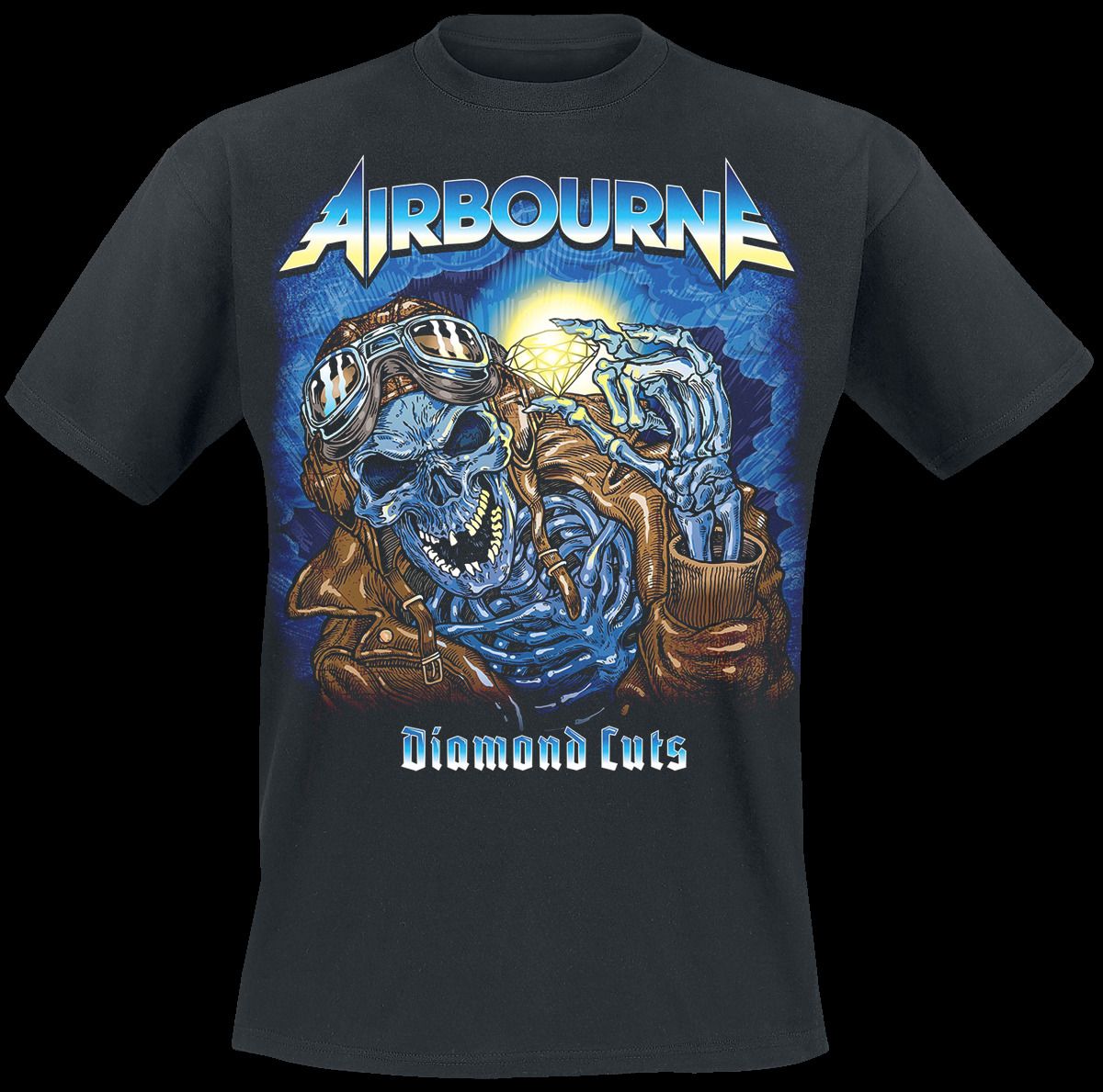 sort hul Meget sur Airbourne Diamond Cuts T-Shirt black Classic Quality High t-shirt Style  Round Style tshirt