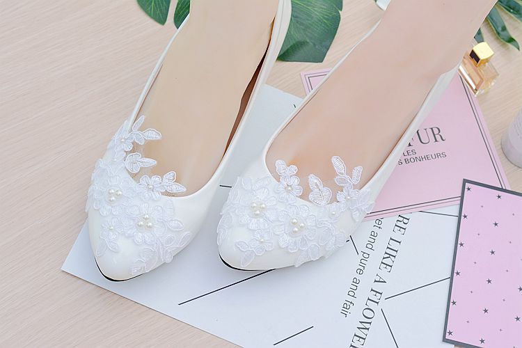 Party Bridal Shoes Elegant Pointed Toe Low Heel Shoes Autumn