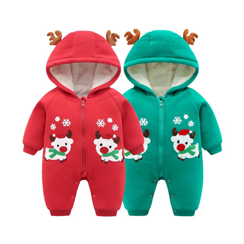 para Nuevo Otoño Invierno Grueso Bebé Caliente Onesies Bebé Recién Nacido Unisex Ropa