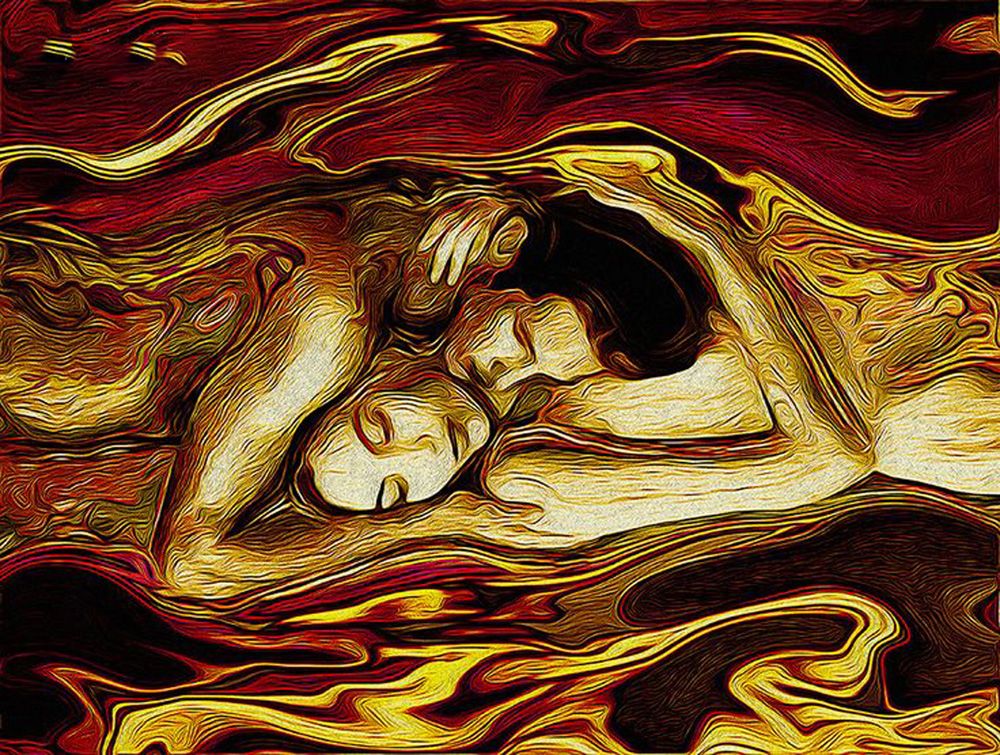 2020 Samanel Nude Art Hug To Each Other,Oil Painting Reproduction ...