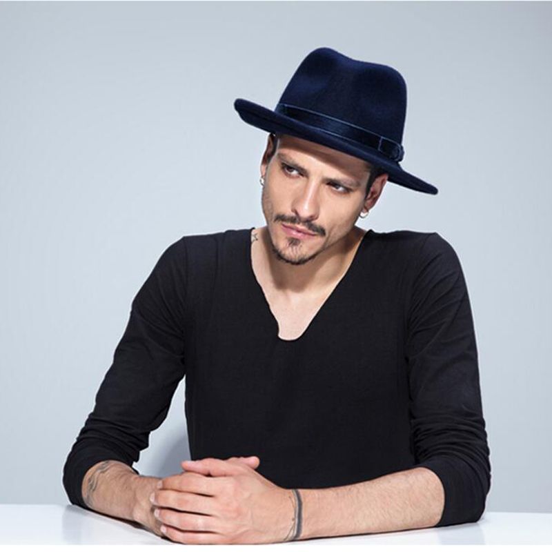 black wide brim hat mens