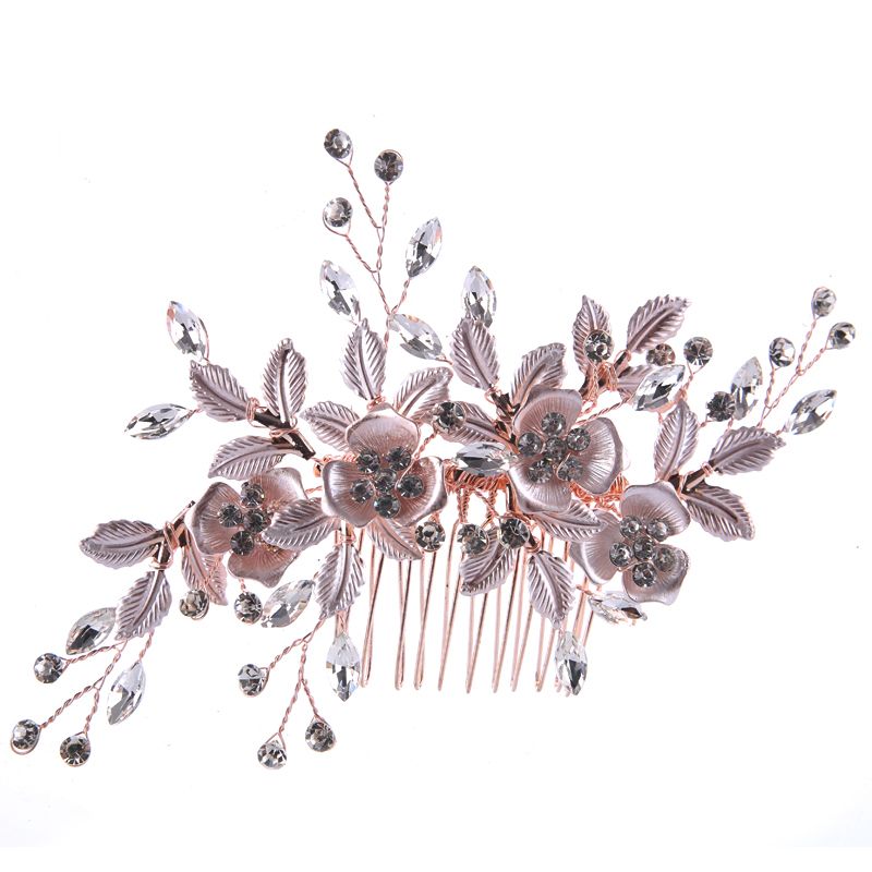 rose gold wedding hair comb