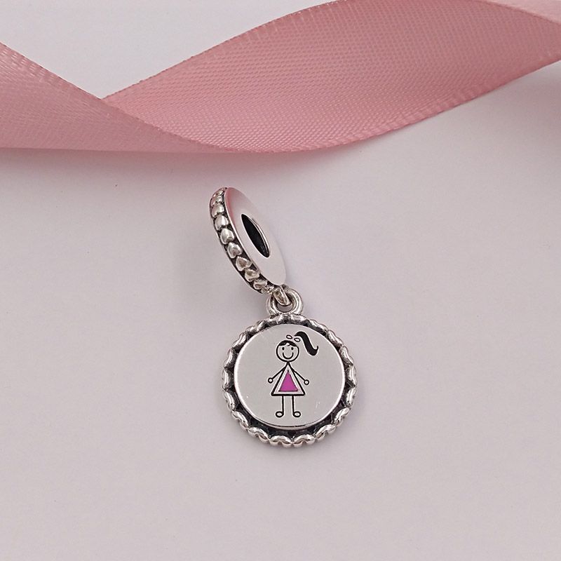 Girl Stick Figur Dangle Charm