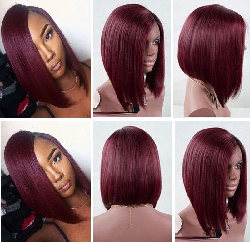 burgundy bob wig