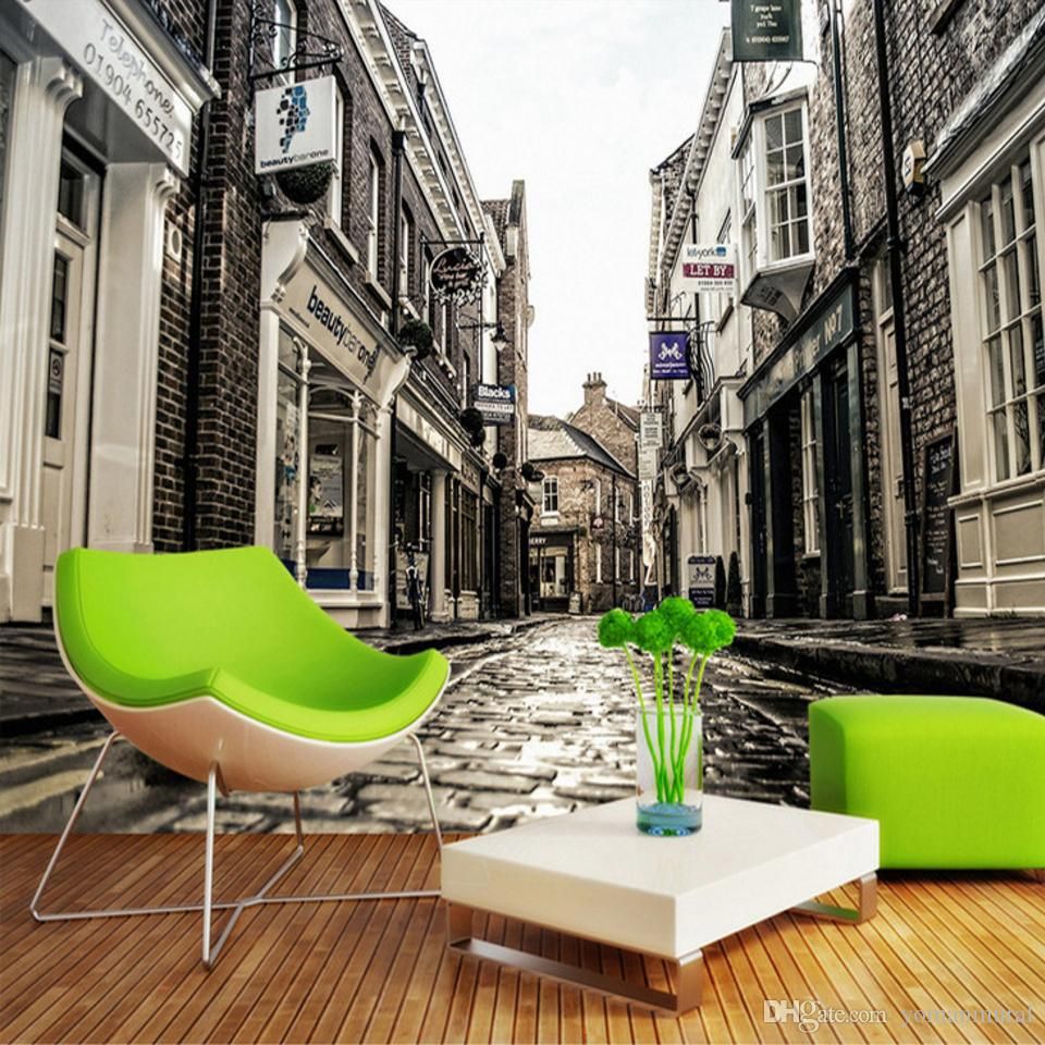 العرف صور 3d خلفيات غير المنسوجة جدارية الأوروبي مدينة شارع المنزل زخرفة اللوحة 3d ستيريو الجداريات جدار غرفة المعيشة من عند Wallpapers1 178 17ر س Kr Dhgate Com