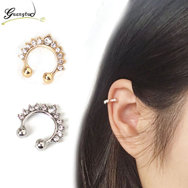 Hommes Femmes Clip-Sur Boucles d/'oreilles Non Piercing Oreille Cartilage Cuff Eardrop Ear Clip