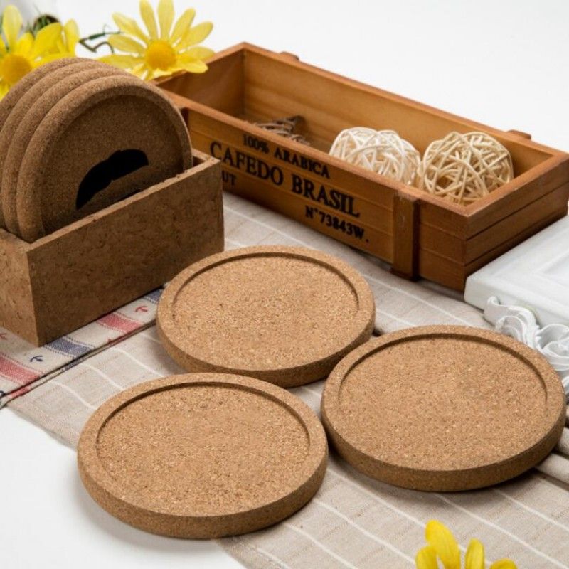 Classic Round Plain Cork Coasters Drink Wine Mats Cork Mat Drink Juice