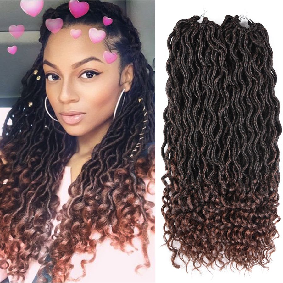 Tomo Crochet Braids 18inch Long Goddess Faux Locs Curly Hair Weave
