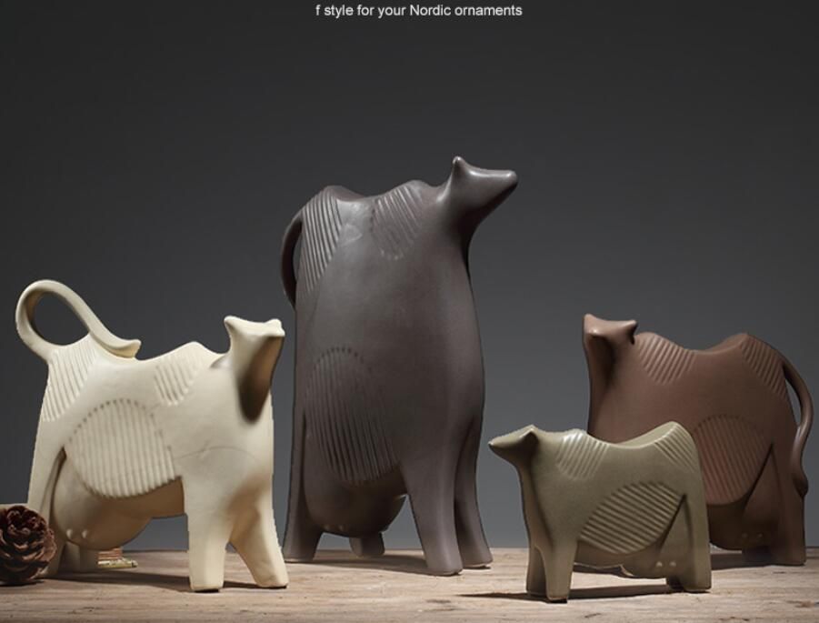 2020 Dairy Cow Ceramic Creative Milk Cow Home Decor Crafts Room
