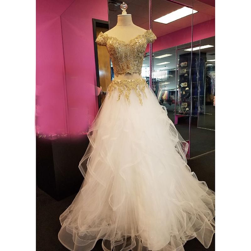 sexy white and gold dress