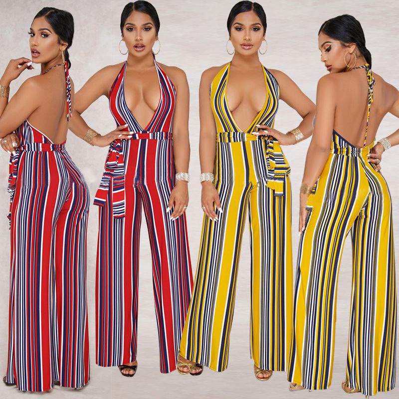 halter neck flared jumpsuit