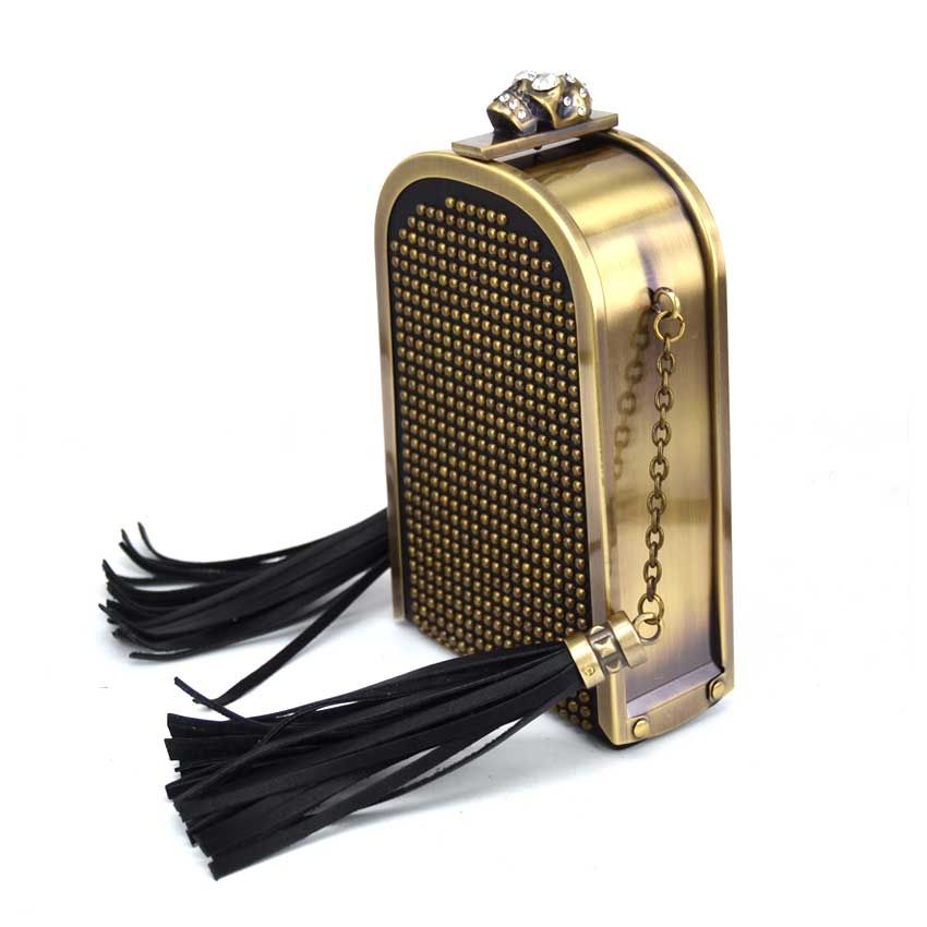 bronze evening bag