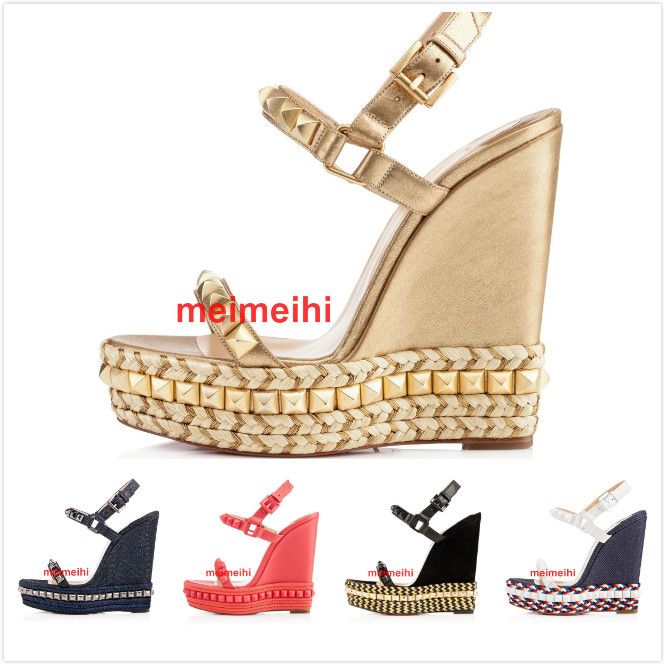 studded wedges shoes