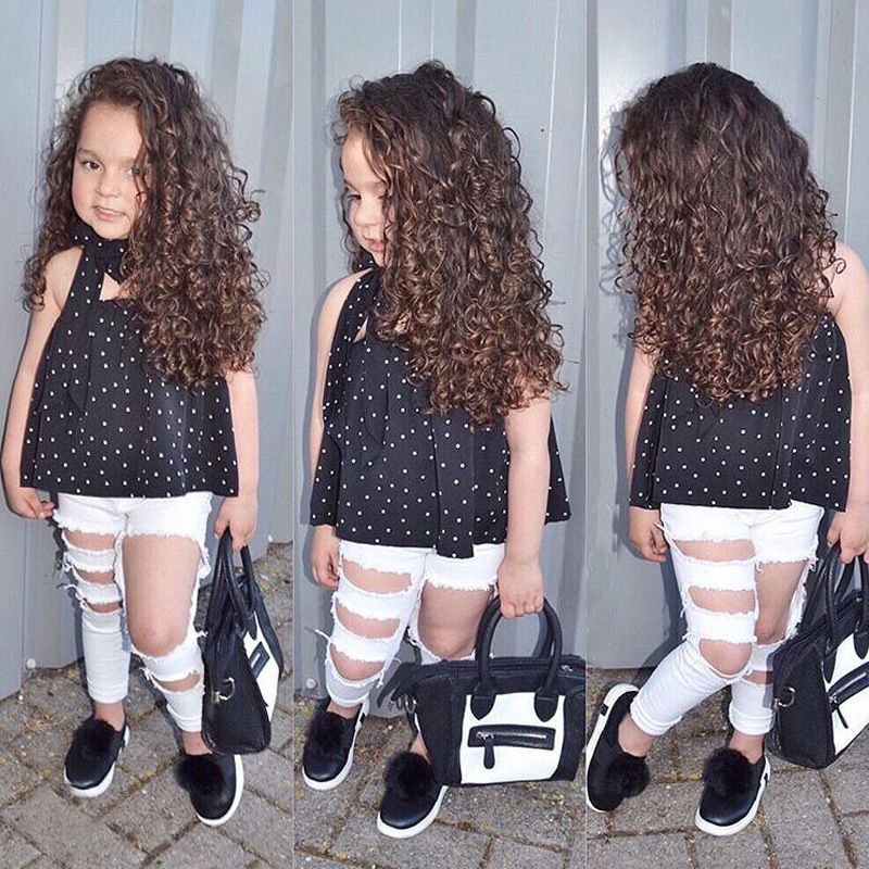 Compre 2018 Ropa De Verano Para Ninos Conjunto Trajes Ropa Casual Para Ninas Moda Dot Wrapped Chest Top Pantalones Blancos Diadema Ropa De Ninos Set A 9 7 Del Babywarehouse Dhgate Com