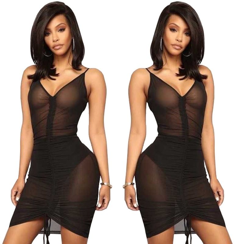 sexy black sheer dress