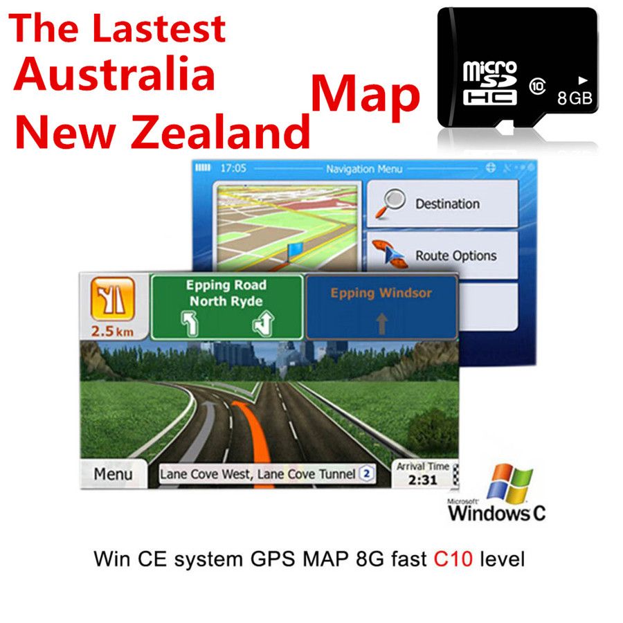 Car Windows CE GPS Navigation 8G Micro SD TF Card North America Map MTK Chip 