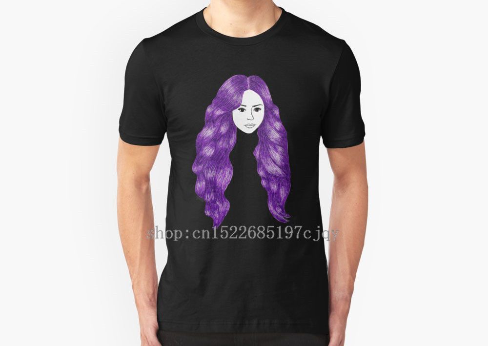 2018 New Fashion Purple Hair Girl Drawing Men S Short Sleeve