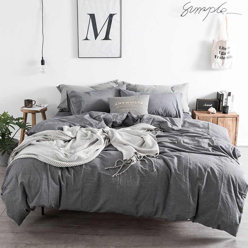 Grey Duvet Cover Set Modern Bedding Queen Sheet Grey Duvet Cover Set Modern Bedding Queen Sheet Solid Pillowcase King Size Teenage Boy