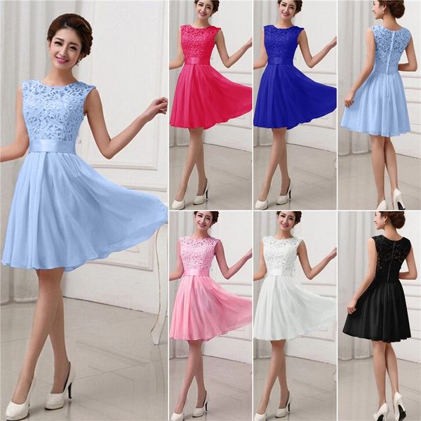 Mode Bal32 Soirée Courte Sans Du Dennishawk Femmes Maille Acheter Dentelle 17 Demoiselle De En Mariage Manches D'honneur Patchwork Robe Ov80wnmN