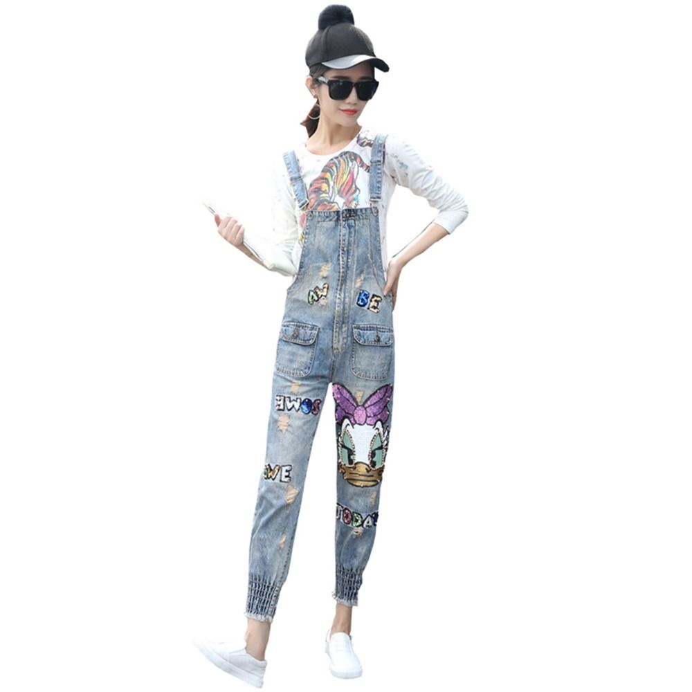 patchwork denim jumpsuit
