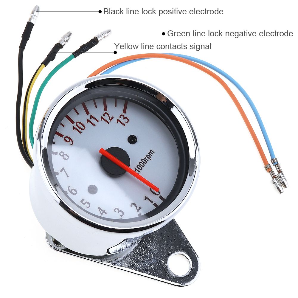 Best And Cheapest Motorcycle Instruments General Purpose 13000 Rpm 12v Motorcycle Tachometer Odometer Gauge White Chassis 5 Wire Speed Indicator Mot 107 For Sale Dhgate Com