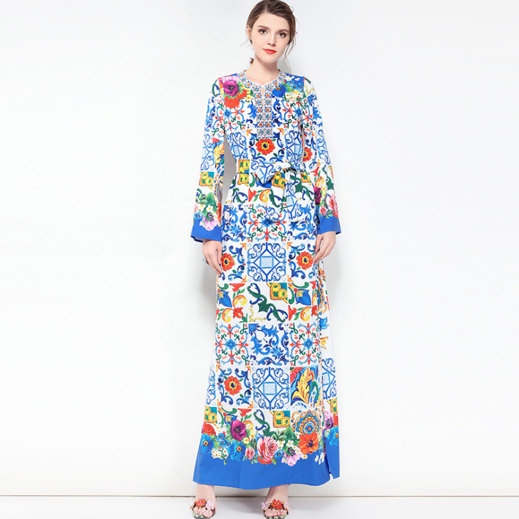 printed gaun