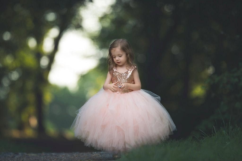 Rose Gold Sweety Country 2018 Vestido de fiesta Flor Vestidos para niñas Joya sin mangas Con Rose Gold Sweety Country 2018 Vestido de fiesta Flor Vestidos para niñas Joya sin mangas Con