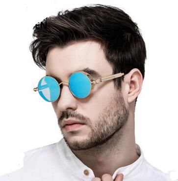 Vintage Retro Polarized Steampunk Sunglasses Fashion Round Mirrored Eyewear HS 