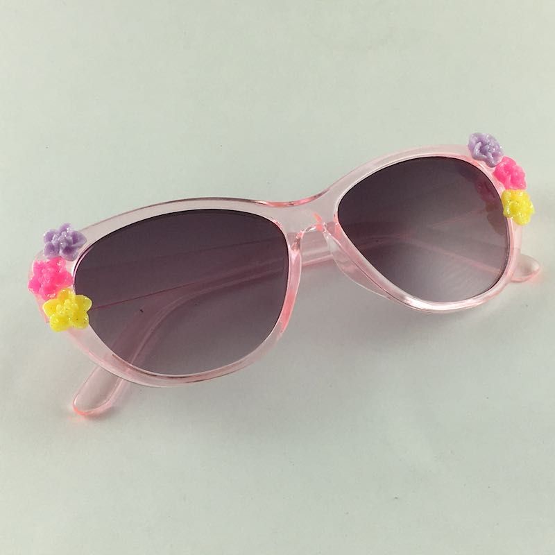 Humillar Sala Oso Gafas de sol de ojo de gato barroco con flores para niños Gafas de sol Girl