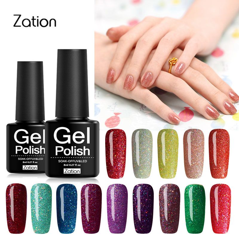 zation 8ml esmalte en gel para unas soak off uv lampara de gel led serie rainbow neon polish nail art primer manicura pigmento encolado por boyyt