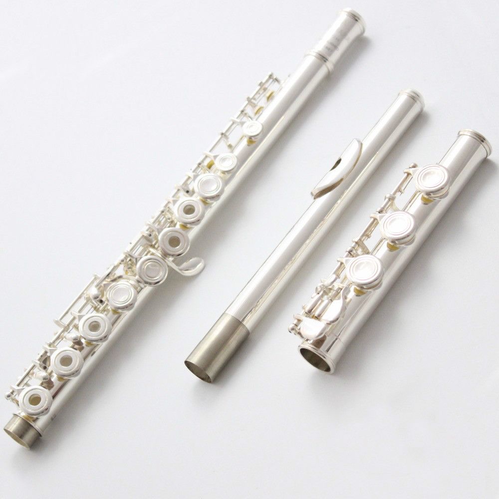 2021 FL 584 Professional Concert Flute 17 Holes C Tone Open Silver