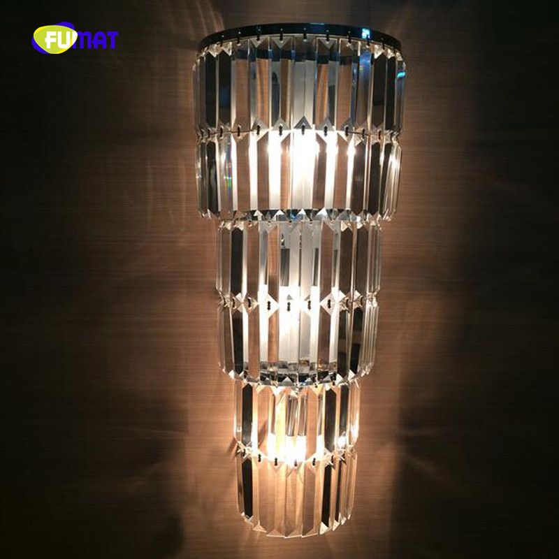 Nouveau design long cristal lampe de mur moderne luxe mur LED lumière pour l'éclairage de projet d'hôtel à la maison