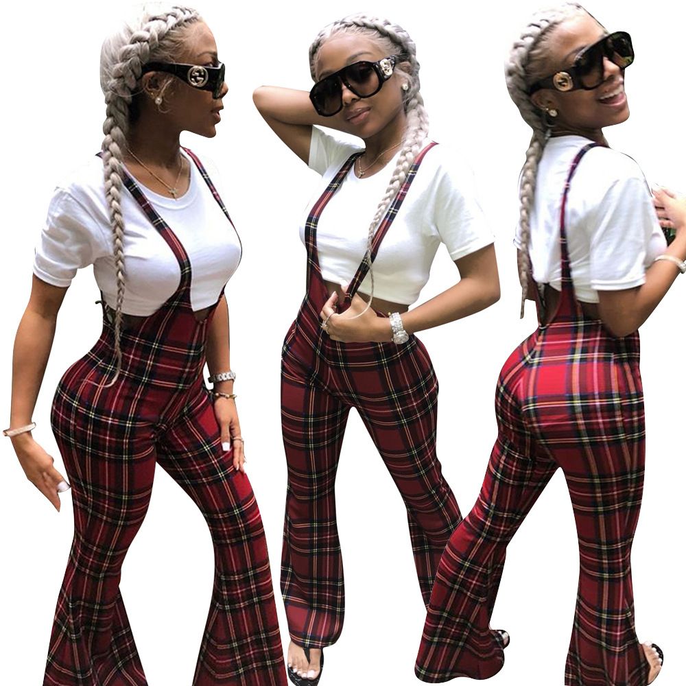plaid romper womens