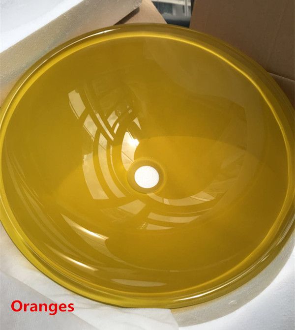 2019 Hand Wash Basin Bath Sink Glass Art Artistic Household Items Orange Red And Yellow Blue Many Single Pure Colors From Nancy3391 124 83