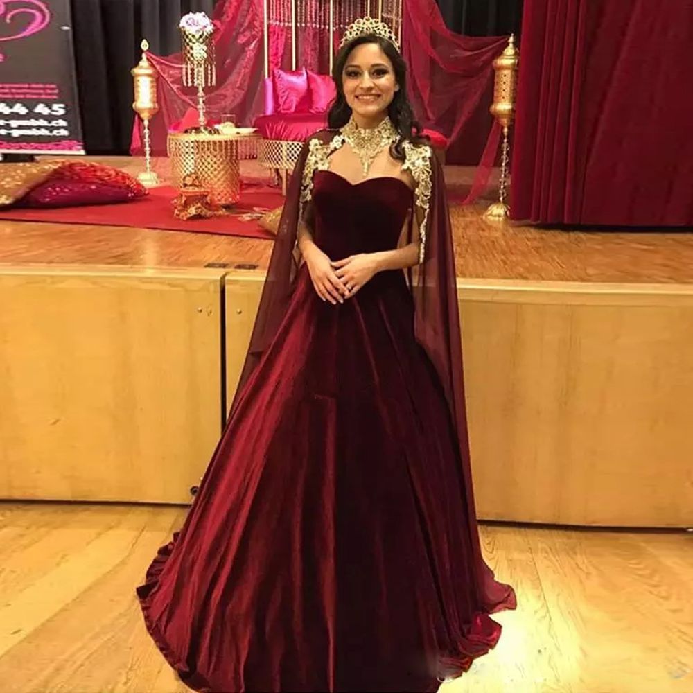 Acquistare Recenti Borgogna Sfera Vestiti Da Sera Con Capo Sweetheart Velvet  Skirt Dubai Prom Abito Lungo Vestito Da Spettacolo Economico | Consegna  Veloce E Qualità | DHgate Italy