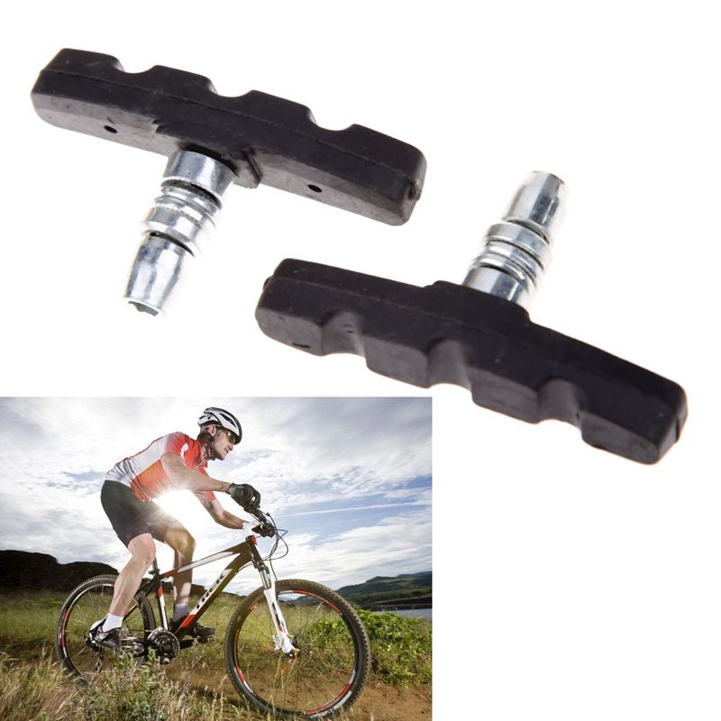 2pcs MTB Road Mountain Bicycle Braking V-Brake Holder Shoes Rubber Pads Blocks