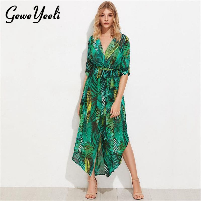 tropical print sundress