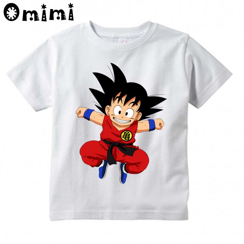 estampada con dibujos Goku niños pequeños lindos Camiseta estampada con dibujos animados