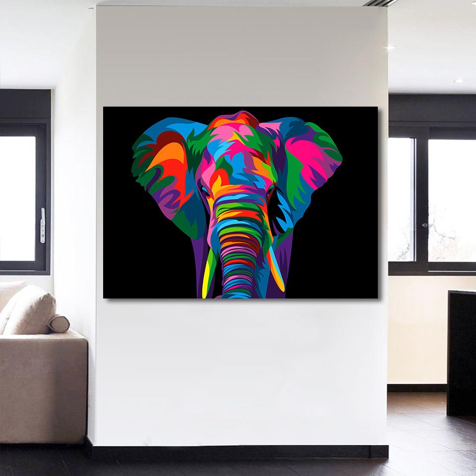 2020 Canvas Art Painting Spiritual Elephant Hd Printed Wall Art