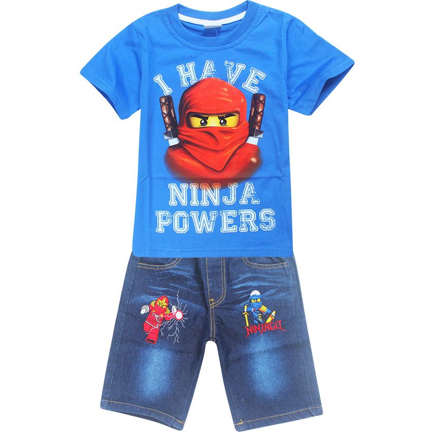 2020 Summer Boys Ninja Ninjago T Shirts Children Clothing Sets