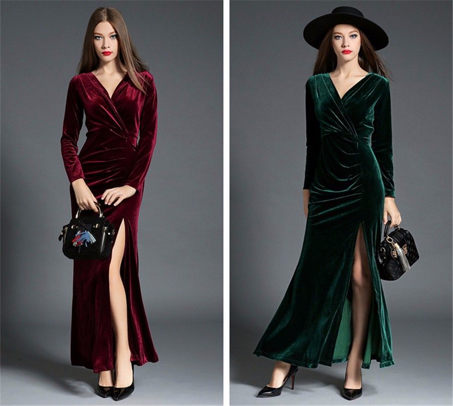 latest velvet dresses 2018