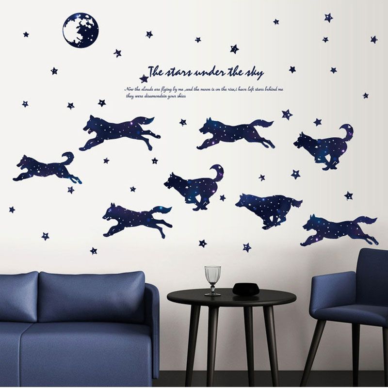Hot Sale Animals Decor Diy Wallpaper Art Decals Wolf Star Wall Stickers For Bedroom Room Home Decoration Tree Wall Decor Stickers Tree Wall Mural Decal From Kity12 4 03 Dhgate Com