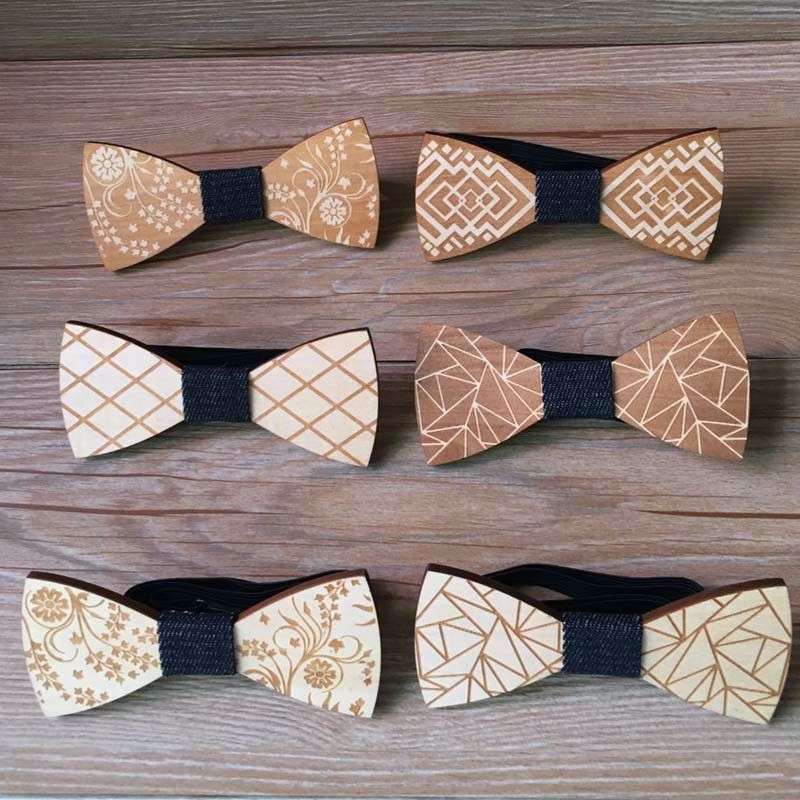 Best M Mens Tie Wedding Slim Wood Bow Tie Wooden Cravat Formal Tie Party Tie