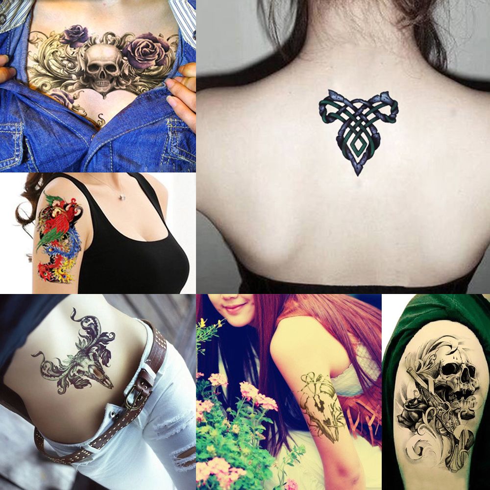 Acheter 1 Feuille Fleur Bras Tatouage Femmes Hommes Body Art Hb580 Renne Fée Dieu Plum Blossom Decal Image Conception Temporaire Tatouage Autocollant