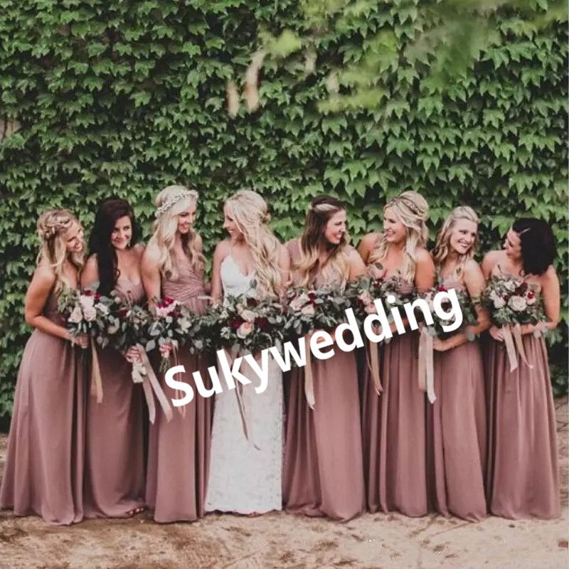 dusty rose short bridesmaid dresses